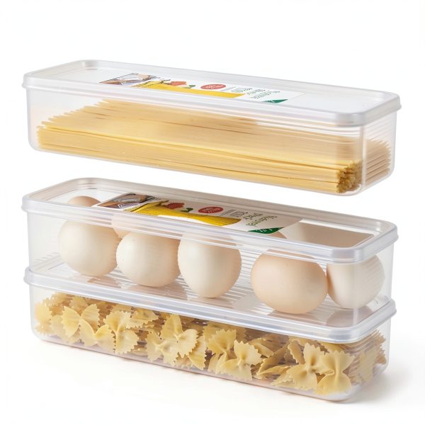 RAYNAG Plastic Spaghetti Noodle Containers 2 Pack Airtight Rectangular-6