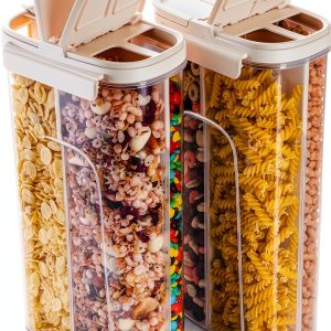 ZENFUN Airtight Pasta Containers 2-Pack 108 FL OZ with 4 Compartments-0
