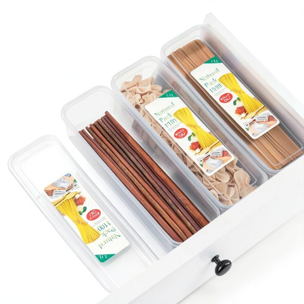 RAYNAG Plastic Spaghetti Noodle Containers 2 Pack Airtight Rectangular-5