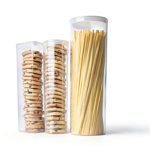 Plastic Spaghetti Container Youngever 60oz Storage Jar with Lid-3