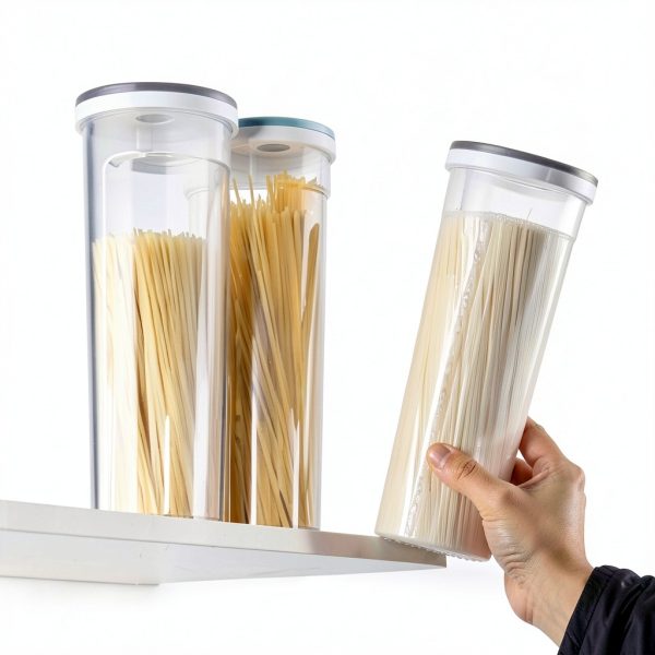 Plastic Tall Food Storage Pasta Container by EORTA Clear Locking Lid-7