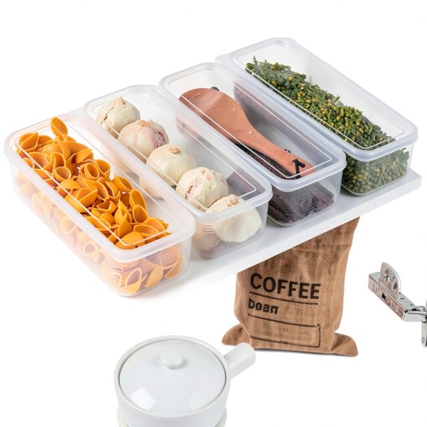 RAYNAG Plastic Spaghetti Noodle Containers 2 Pack Airtight Rectangular-2