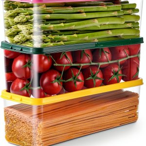 Pasta Storage Container GRZJOPP 3-Piece Mixed Color Airtight Box-0