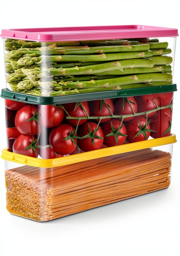 Pasta Storage Container GRZJOPP 3-Piece Mixed Color Airtight Box-0