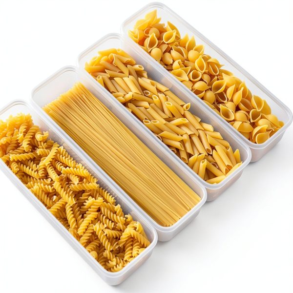 RAYNAG Plastic Spaghetti Noodle Containers 2 Pack Airtight Rectangular-1