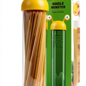Noodle Monster Spaghetti Container OTOTO BPA Free Glass Pasta Holder-0