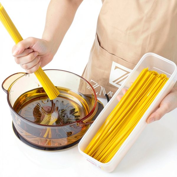 RAYNAG Plastic Spaghetti Noodle Containers 2 Pack Airtight Rectangular-4