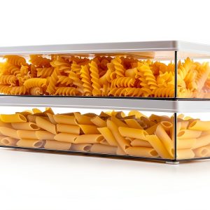 Airtight Pasta Containers JJYHEHOT 2 Pack 1.1L Stackable Clear Box-0