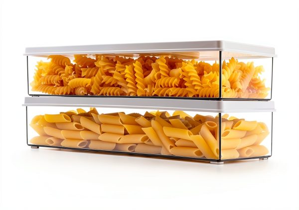 Airtight Pasta Containers JJYHEHOT 2 Pack 1.1L Stackable Clear Box-0