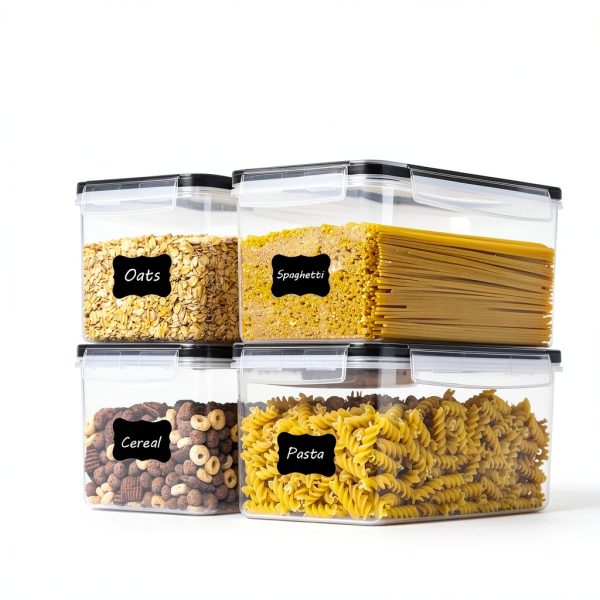 Vtopmart Airtight Food Storage Containers with Lids 8PCS Set 3.2L, Plastic Spaghetti Container for Pasta organizer, BPA Free Air Tight House Kitchen Pantry Organization-4