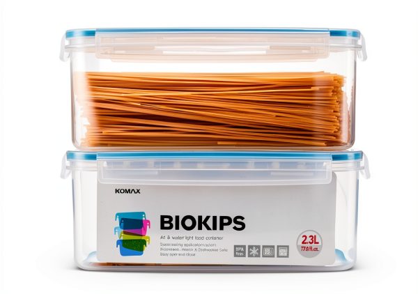 Komax Biokips Pasta Storage Containers Set of 2 Airtight Locking Lids-1