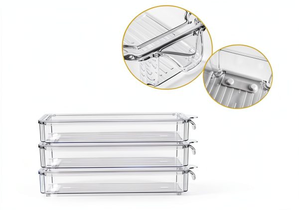 Pasta Storage Container Yomjarl Food Storage Airtight Stackable 3‑Pack-1