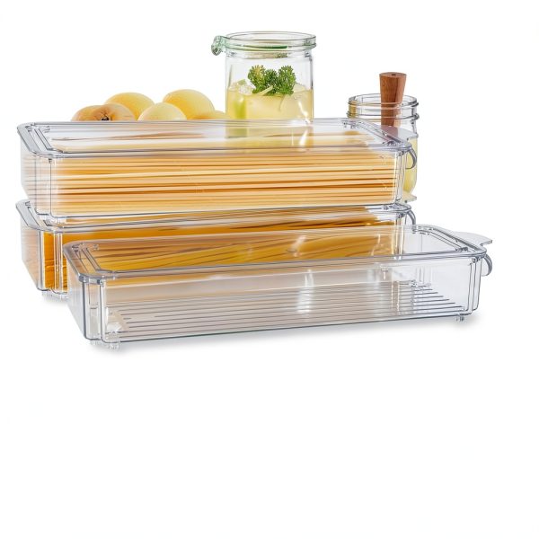 Pasta Storage Container Yomjarl Food Storage Airtight Stackable 3‑Pack-6