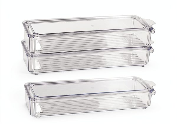 Pasta Storage Container Yomjarl Food Storage Airtight Stackable 3‑Pack-3
