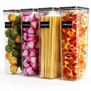 Pasta Containers 4 Pack 2.8L Airtight Storage with Durable Lids-0