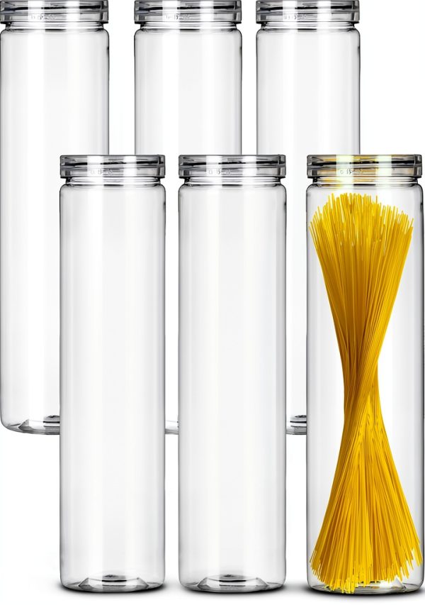 Spaghetti Pasta Storage Containers GRZJOPP 6‑Piece Set Twist‑Lock Lids-0
