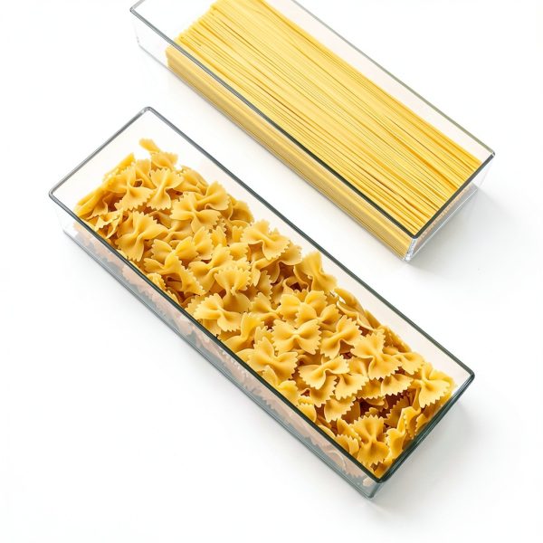Airtight Pasta Containers JJYHEHOT 2 Pack 1.1L Stackable Clear Box-5
